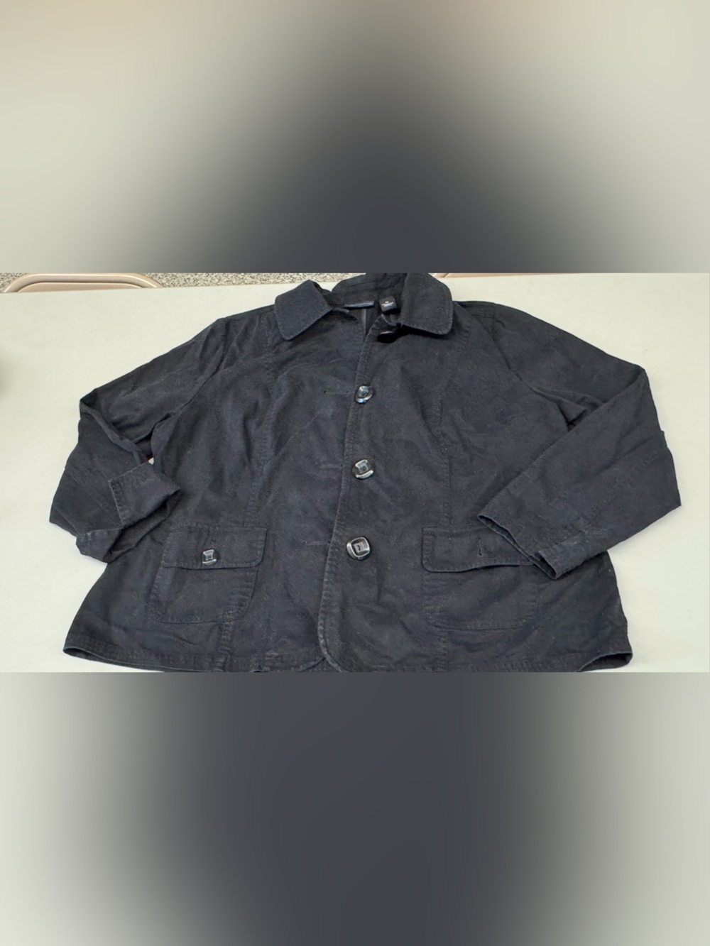 Relativity Woman’s Black Button up Fall Pea Coat versatile lightweight jacket
